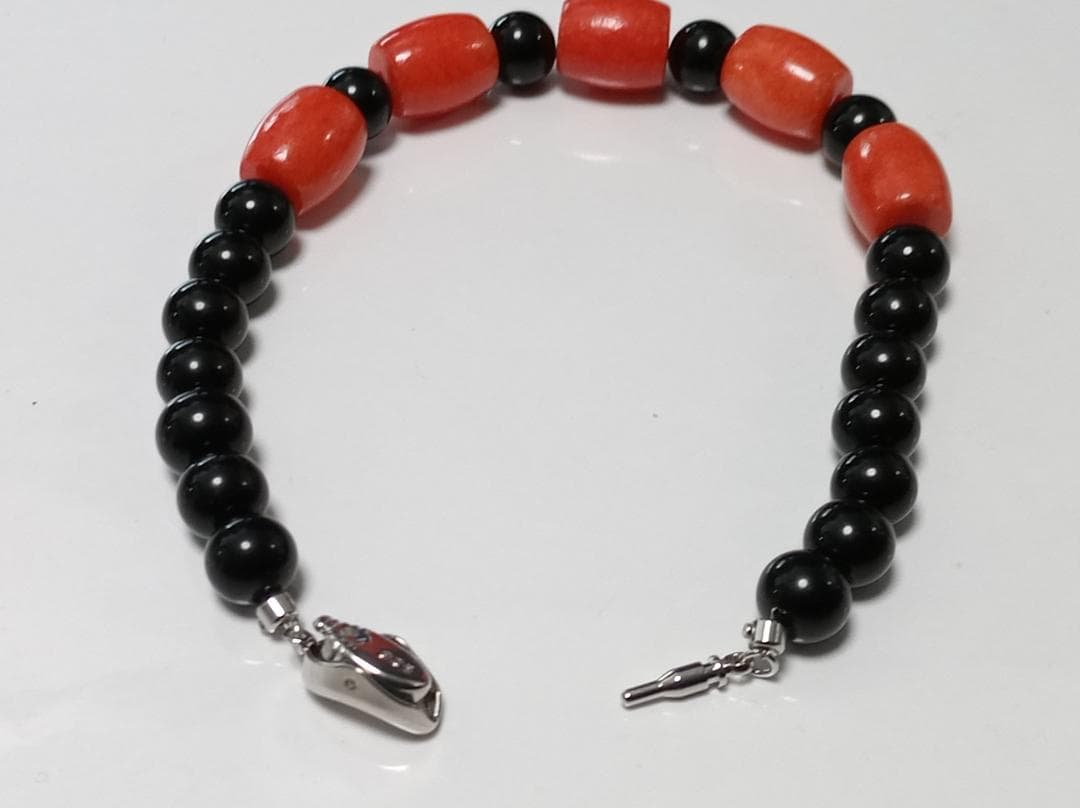 本日大特価‼️【新品】高級天然赤珊瑚天然黒珊瑚本珊瑚ブレスレット