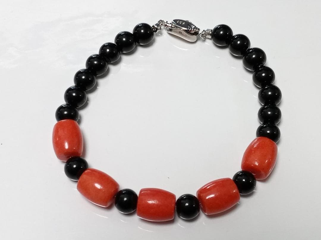 本日大特価‼️【新品】高級天然赤珊瑚天然黒珊瑚本珊瑚ブレスレット