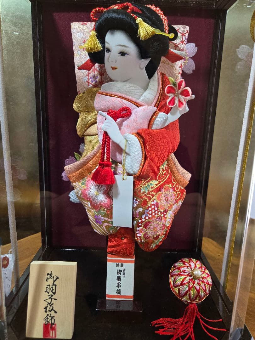【展示品限り】正月飾り　羽子板　ケース飾り　※閉店セール　H35