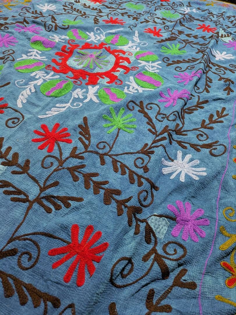 #158 ヴィンテージ / カンタキルト / ソファカバー スザニ刺繍 / 大判