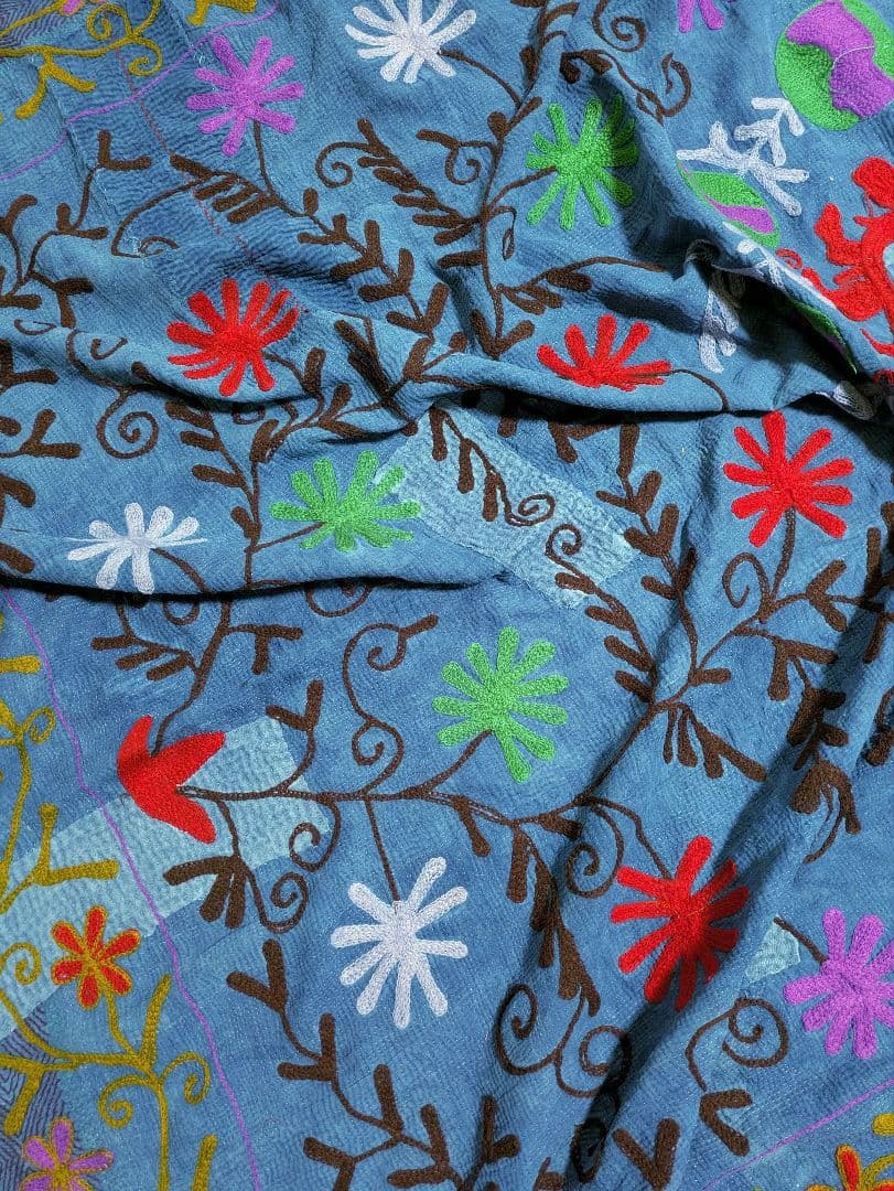 #158 ヴィンテージ / カンタキルト / ソファカバー スザニ刺繍 / 大判