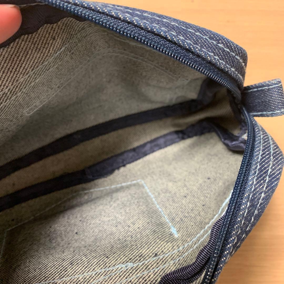 希少　ポンポネット　pom ponette デニムポーチ ミラー付き平成レトロ