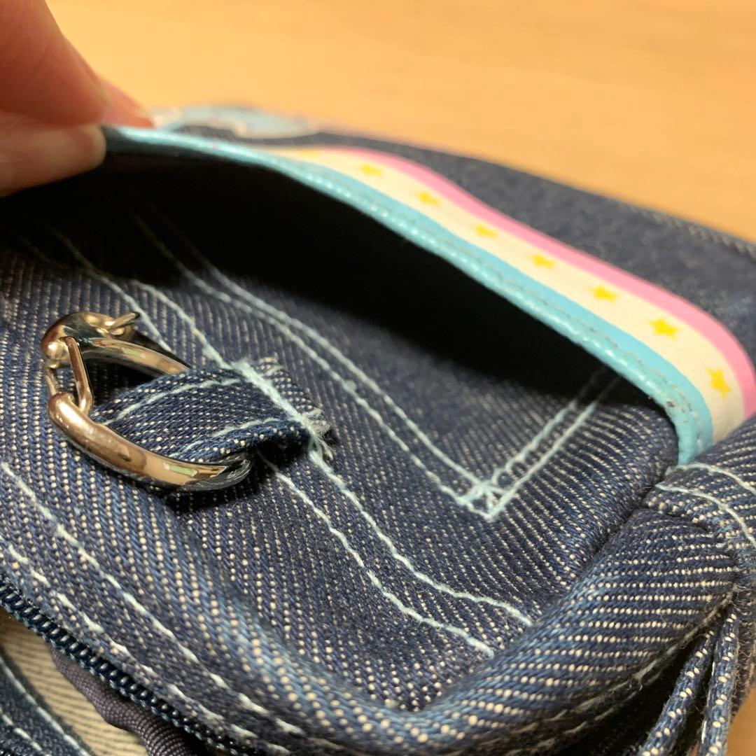 希少　ポンポネット　pom ponette デニムポーチ ミラー付き平成レトロ