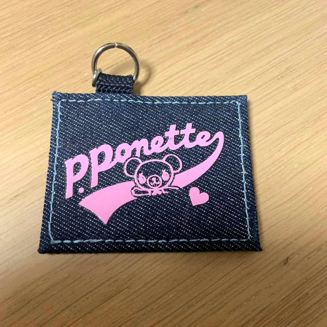 希少　ポンポネット　pom ponette デニムポーチ ミラー付き平成レトロ