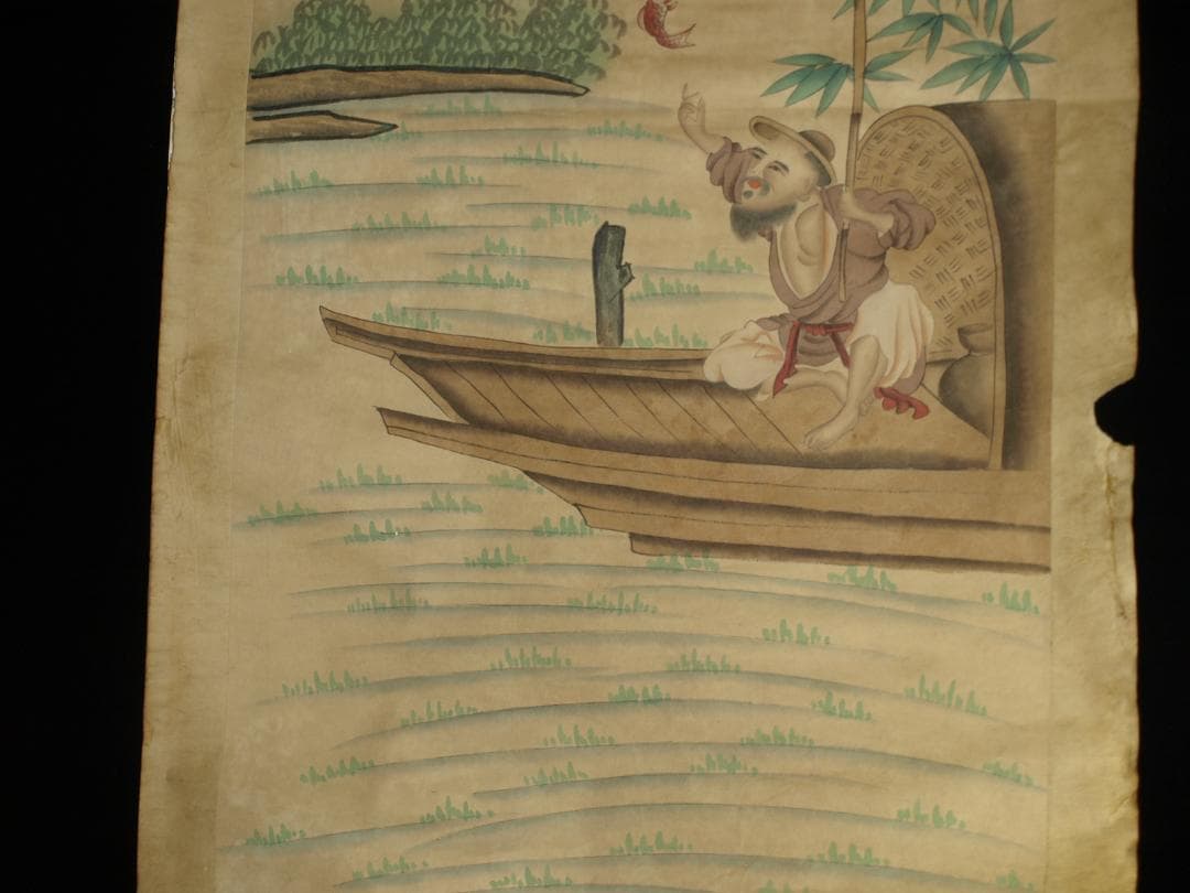 整理品　中国唐時代の掛軸　激安骨董品　肉筆保証　 BD128A1-1