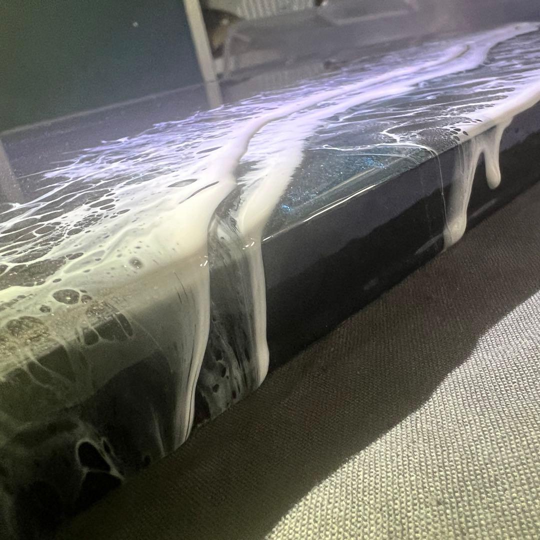 【レジンアート】モノクローム／夜光虫／蓄光／ワイドパネル