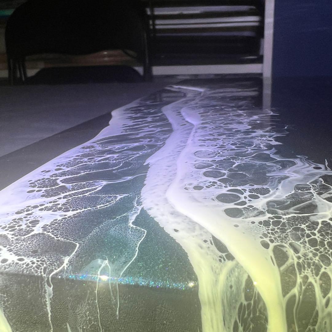 【レジンアート】モノクローム／夜光虫／蓄光／ワイドパネル