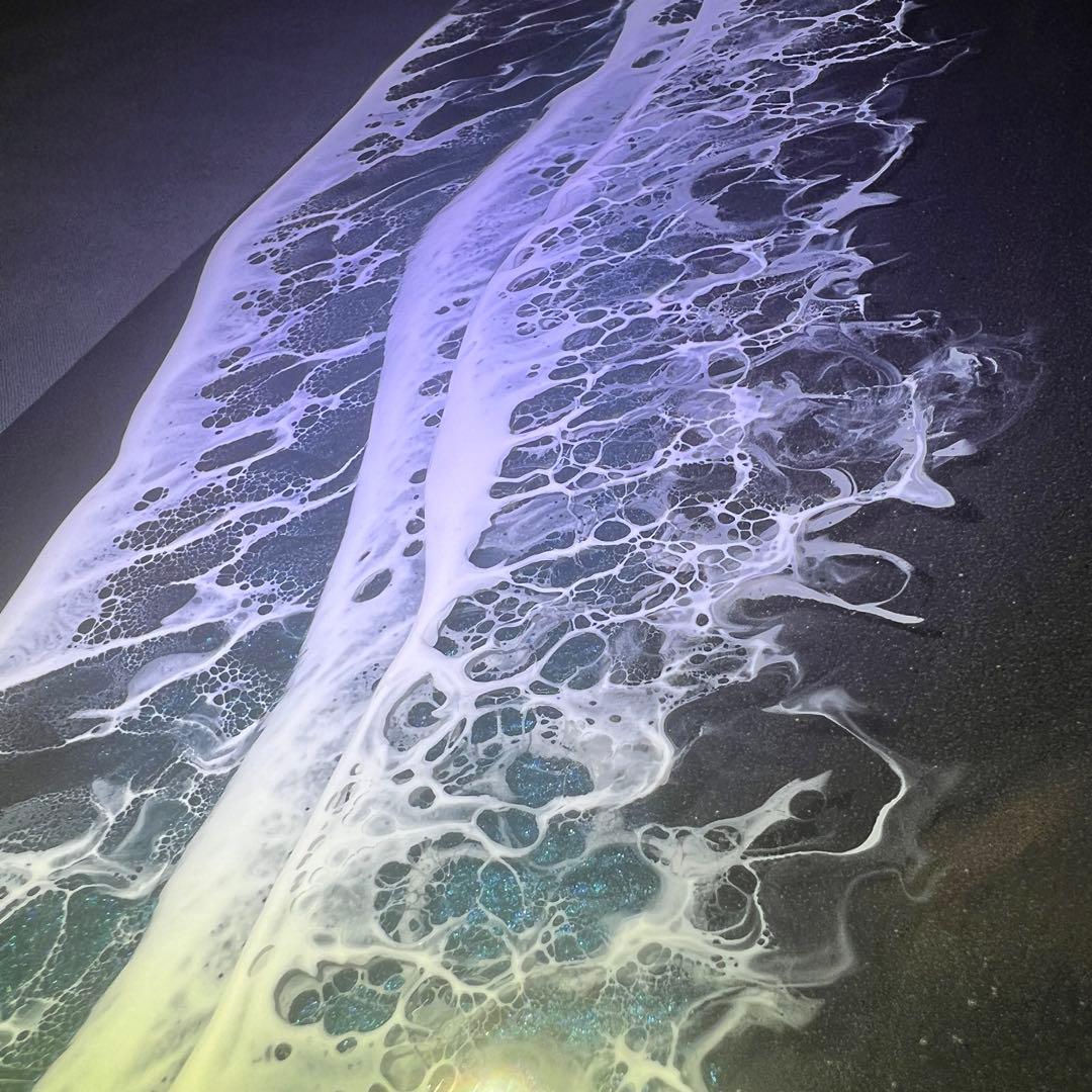 【レジンアート】モノクローム／夜光虫／蓄光／ワイドパネル