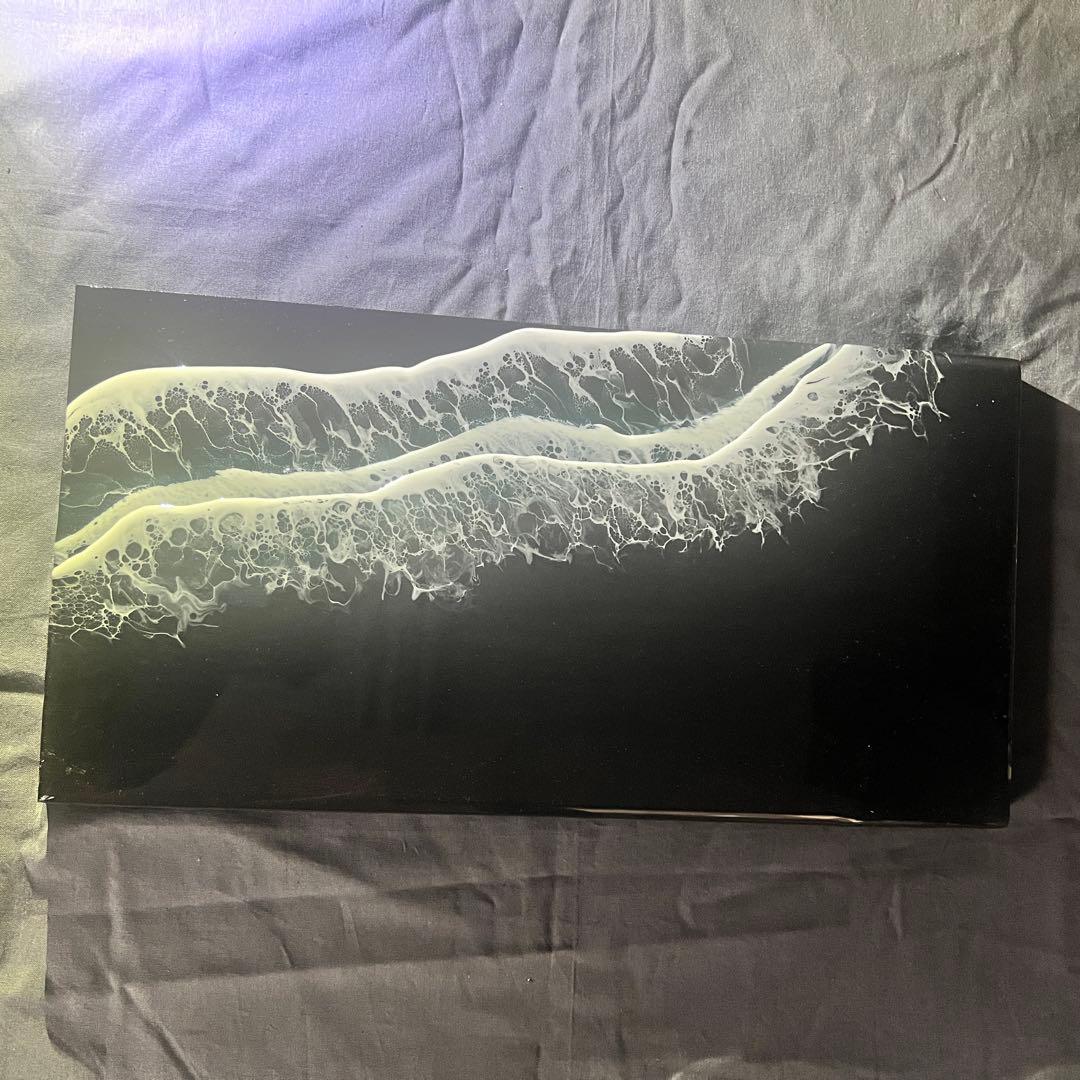 【レジンアート】モノクローム／夜光虫／蓄光／ワイドパネル