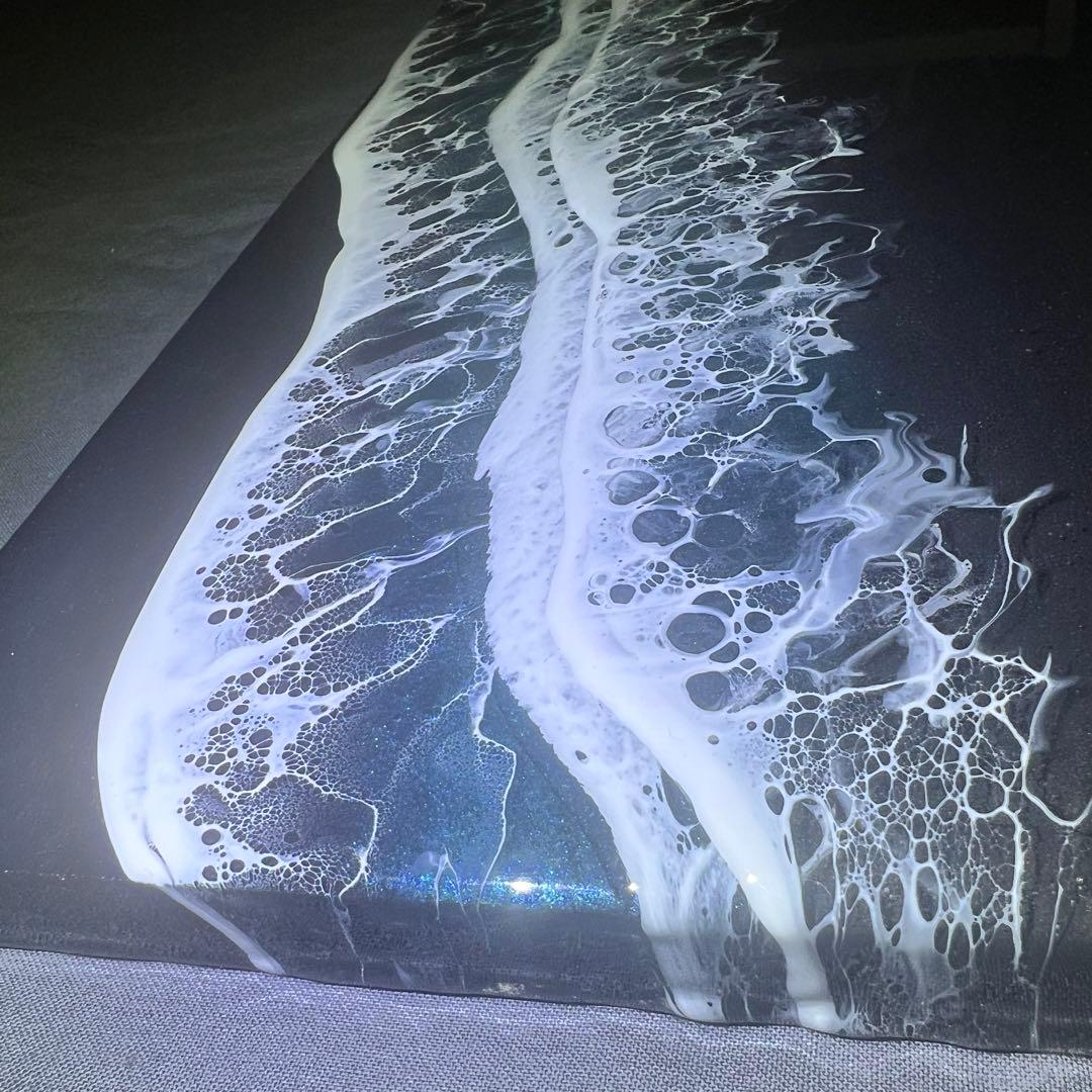 【レジンアート】モノクローム／夜光虫／蓄光／ワイドパネル