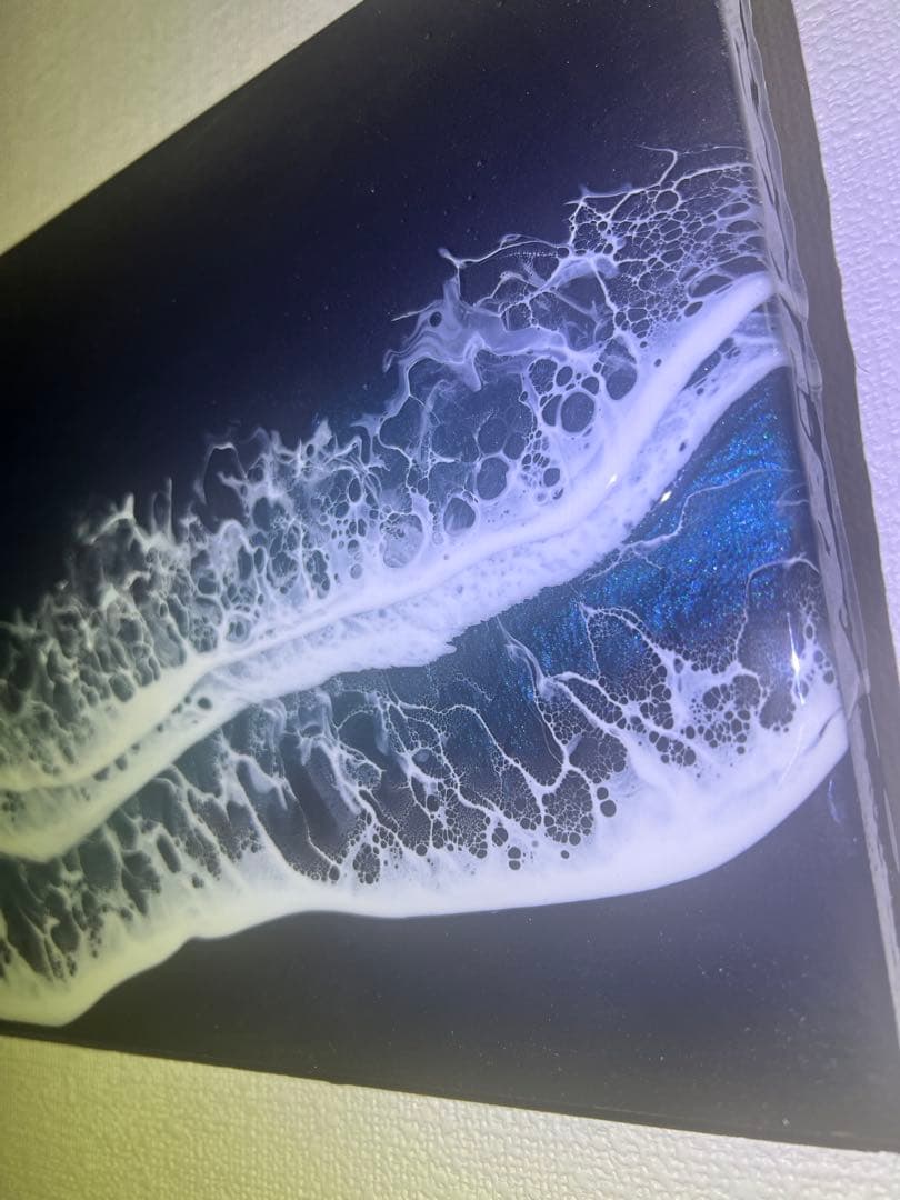 【レジンアート】モノクローム／夜光虫／蓄光／ワイドパネル