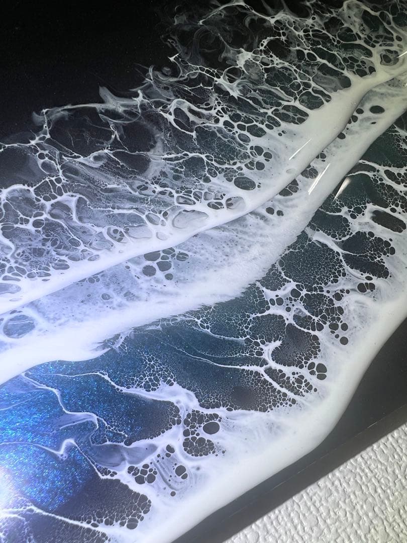 【レジンアート】モノクローム／夜光虫／蓄光／ワイドパネル