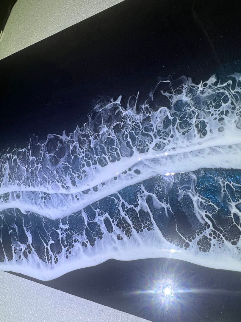 【レジンアート】モノクローム／夜光虫／蓄光／ワイドパネル