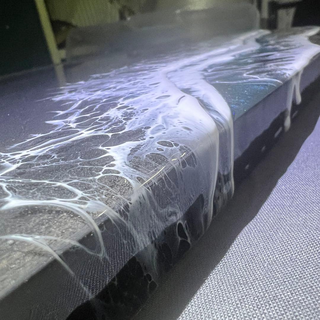 【レジンアート】モノクローム／夜光虫／蓄光／ワイドパネル