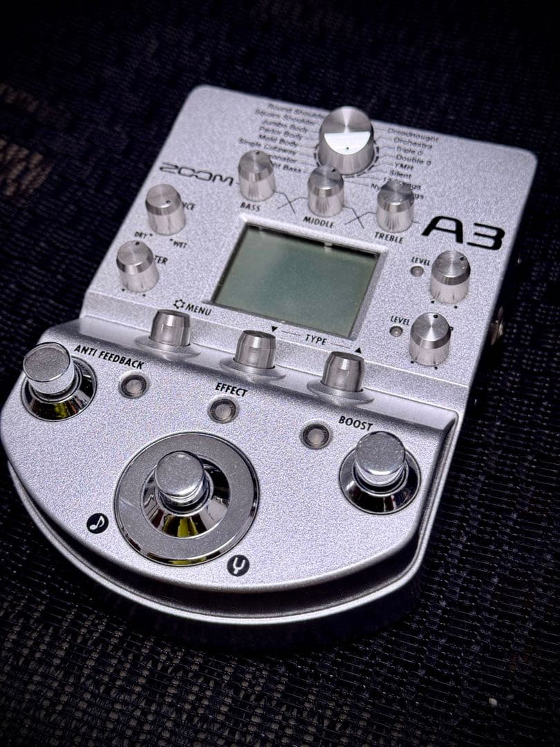 ZOOM A3 アコースティック用プリアンプ＆マルチエフェクター 美品 箱・説付