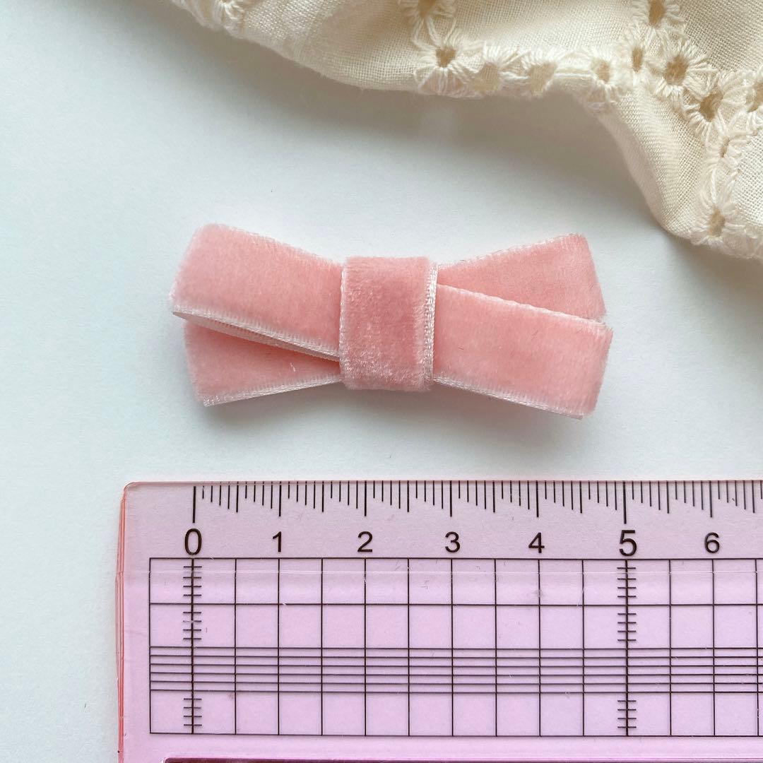 ❁ベルベットリボン 1❁ ベビーヘアピン　ベビーヘアクリップ　ベビーヘアゴム