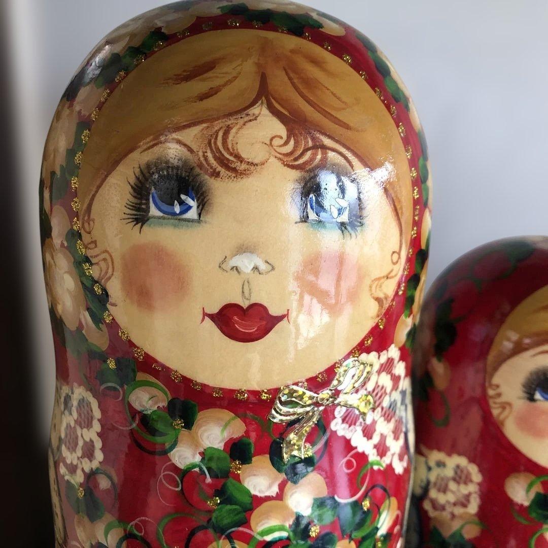 10P マトリョーシカ ロシア ヴィンテージ 作家物*木製 細密 マトリョーシカ