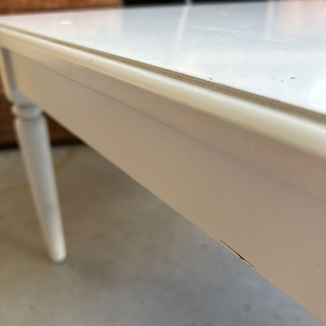 現行ビンテージ デスク & ミニ椅子 セット シャビー ホワイト ローテーブル