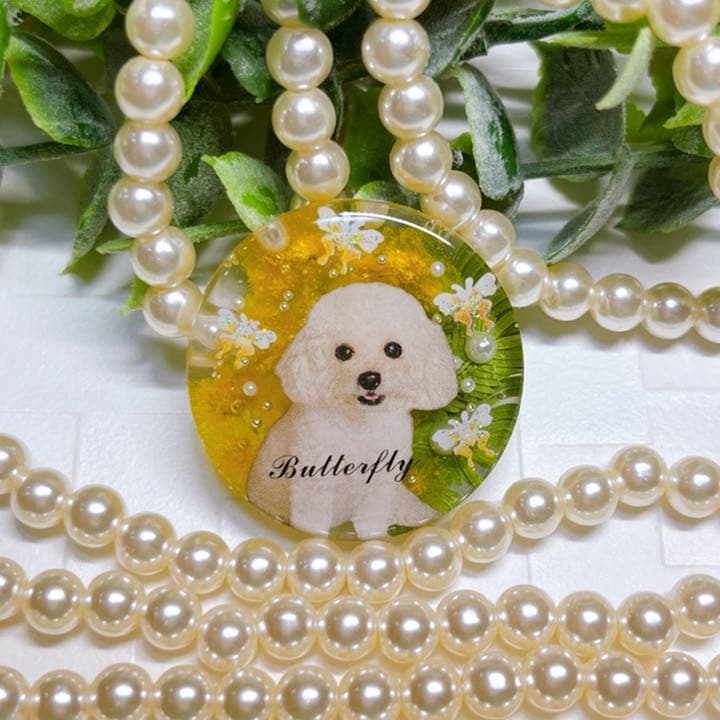 なな様お取置きです。レジンヘアゴム 自家製ミモザ トイプードルNo.378