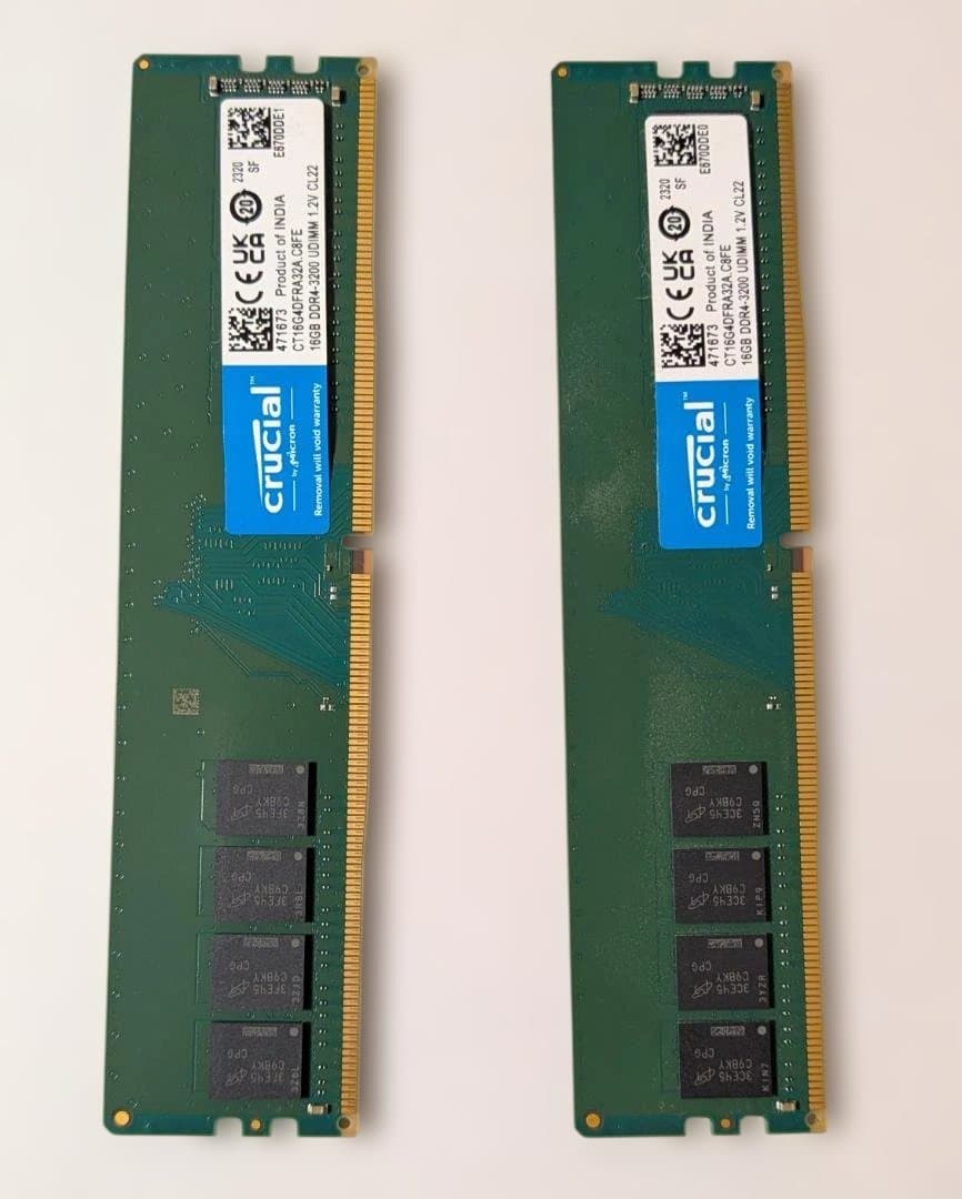 Crucial 32GB (16GBx2) KIT DDR4 メモリー 3200