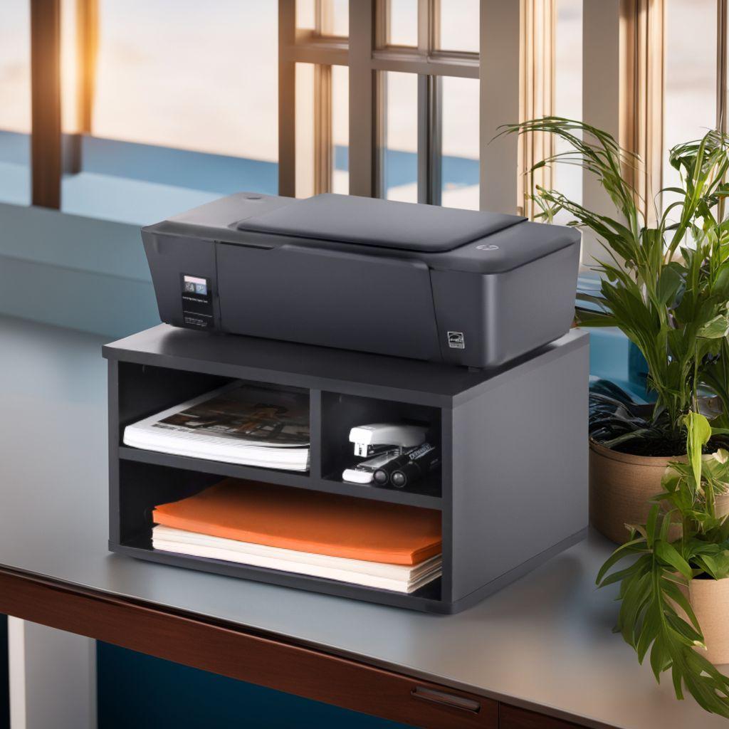 自宅のホームオフィスや学習スペースの整理整頓　プリンター台