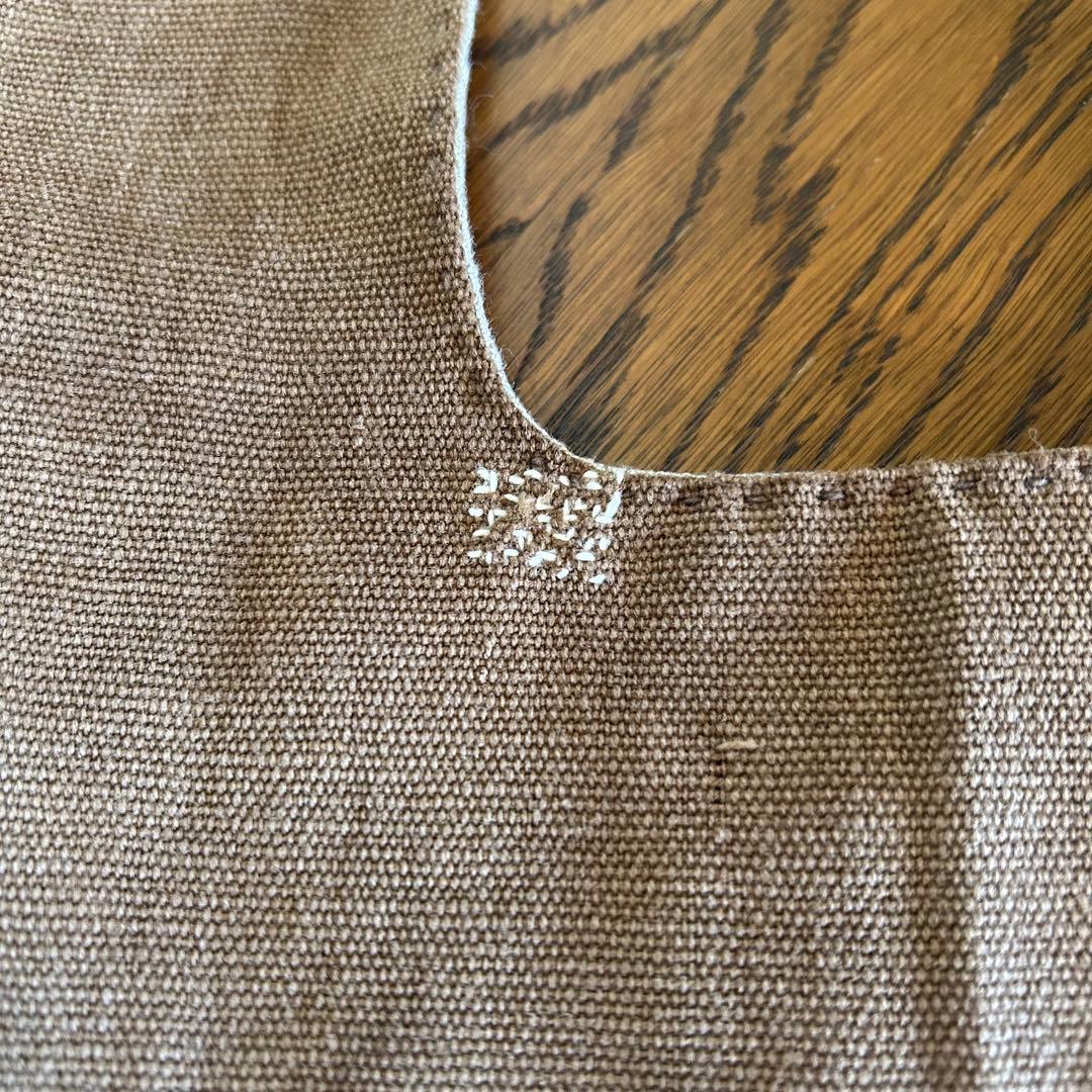 酒袋で作ったしじみバッグ＊柿渋染め＊木綿古布＊ミナペルホネンハギレ