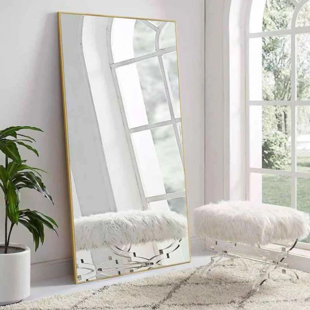 ゴールド鏡　全身鏡　特大ミラー　146✖︎80