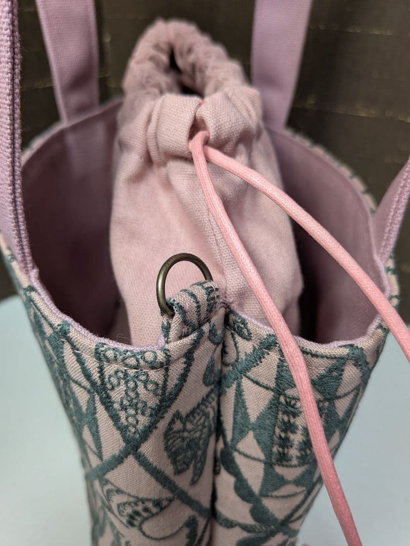 あおり巾着トートバッグ×ミナペルホネンSサイズ