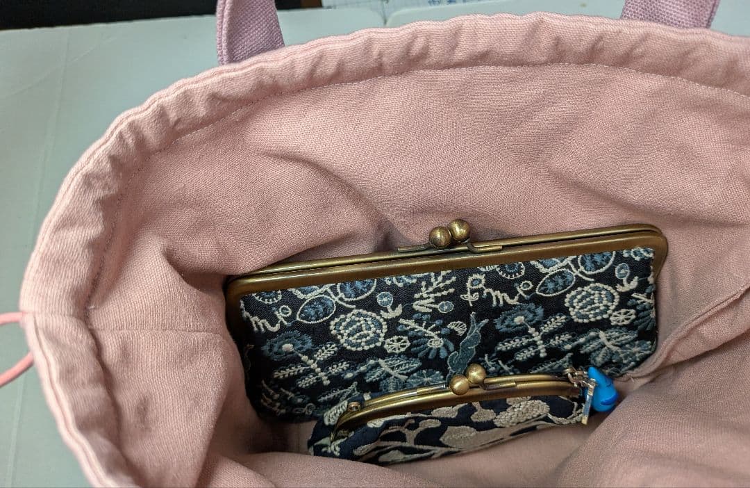 あおり巾着トートバッグ×ミナペルホネンSサイズ