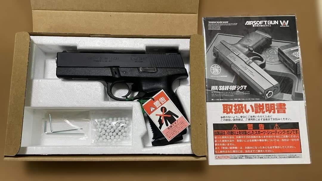 WA/S&W 40F シグマ ガスガン ブラック　未使用