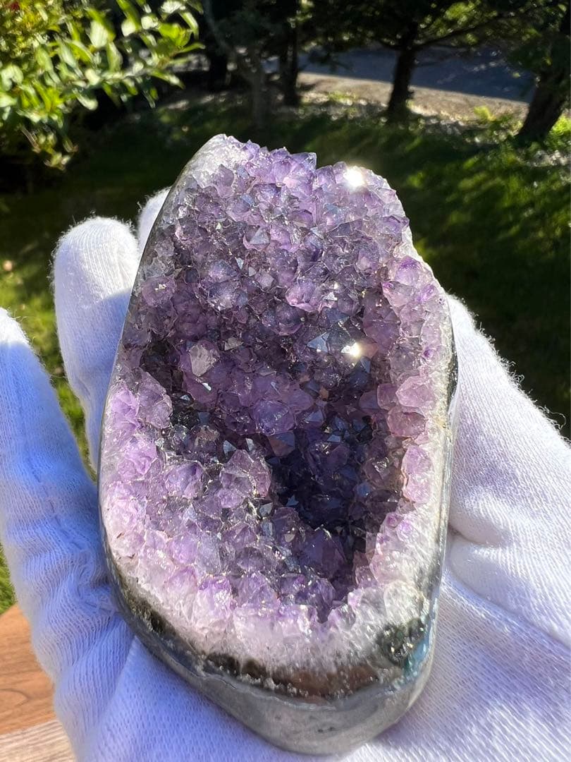 A204 トレジャーメノ 聚宝盆瑪瑙  アメジスト　クラスター2点セット　天然石