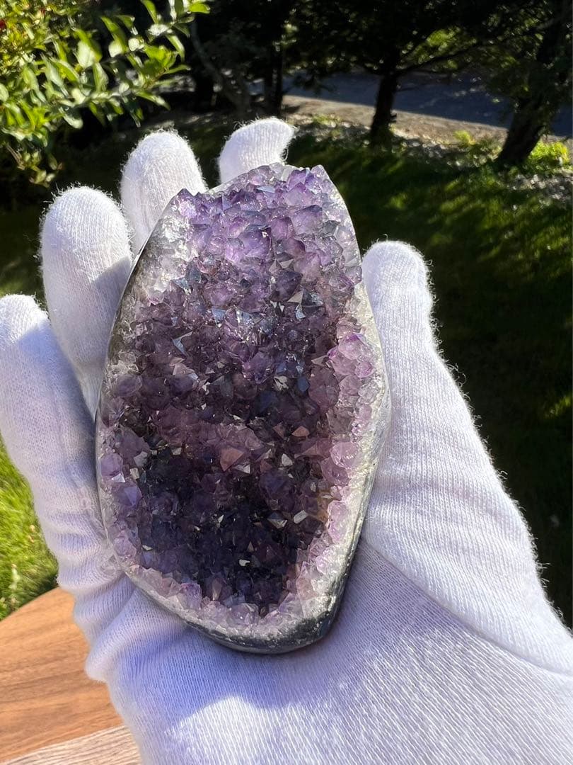 A204 トレジャーメノ 聚宝盆瑪瑙  アメジスト　クラスター2点セット　天然石