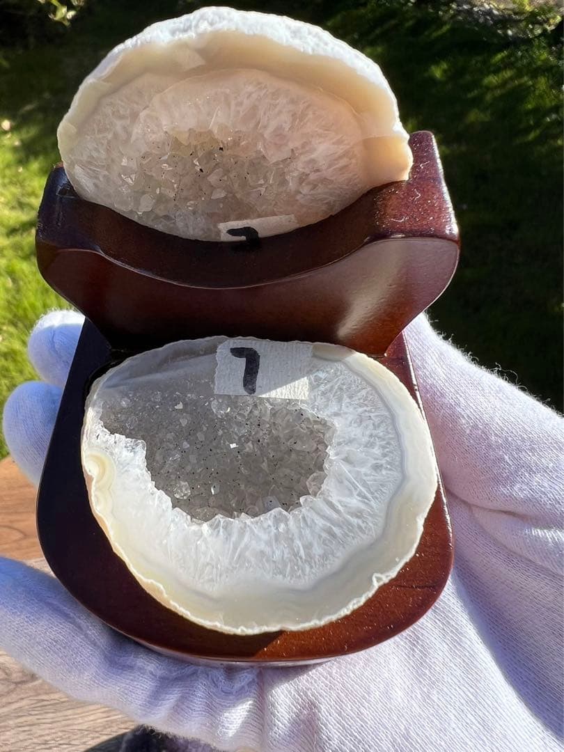 A204 トレジャーメノ 聚宝盆瑪瑙  アメジスト　クラスター2点セット　天然石