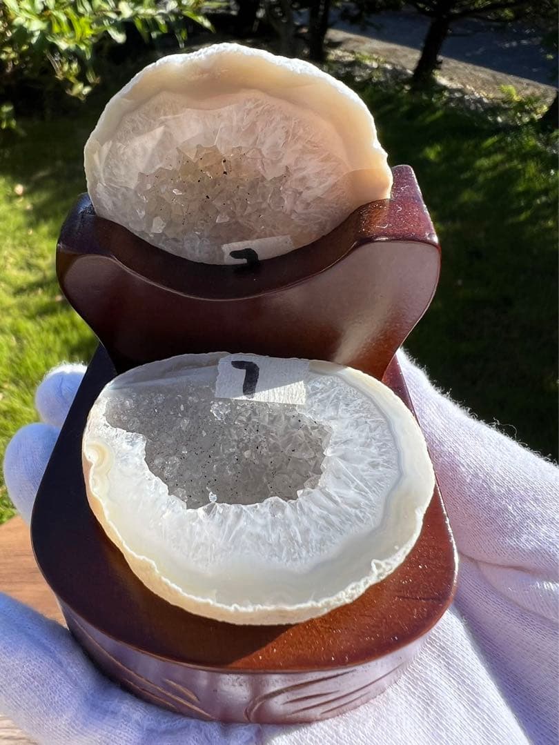 A204 トレジャーメノ 聚宝盆瑪瑙  アメジスト　クラスター2点セット　天然石