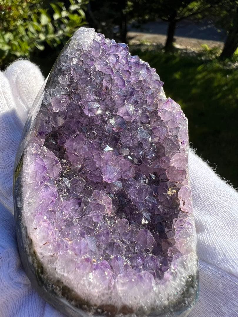 A204 トレジャーメノ 聚宝盆瑪瑙  アメジスト　クラスター2点セット　天然石