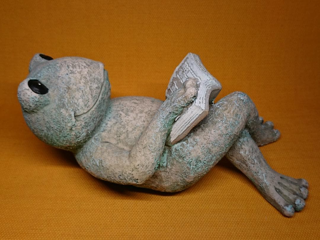 カエル　蛙　人形　彫像　オブジェ　置物　インテリア　工芸品　美術品　A3287