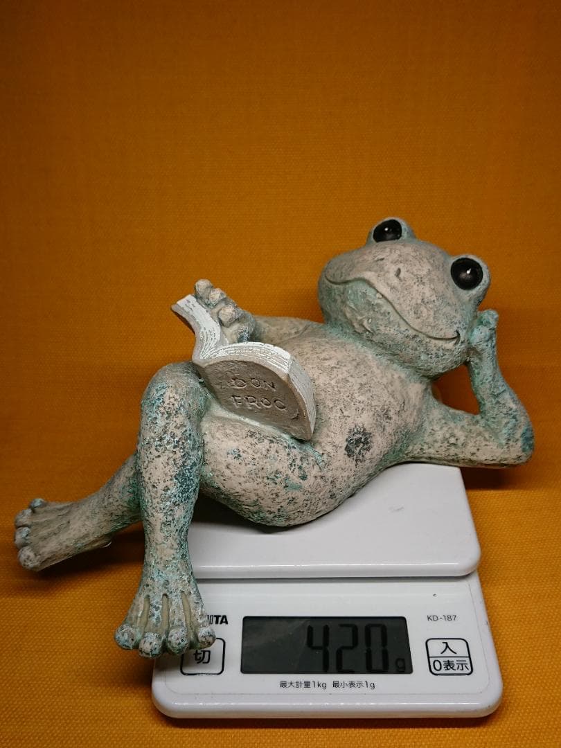 カエル　蛙　人形　彫像　オブジェ　置物　インテリア　工芸品　美術品　A3287