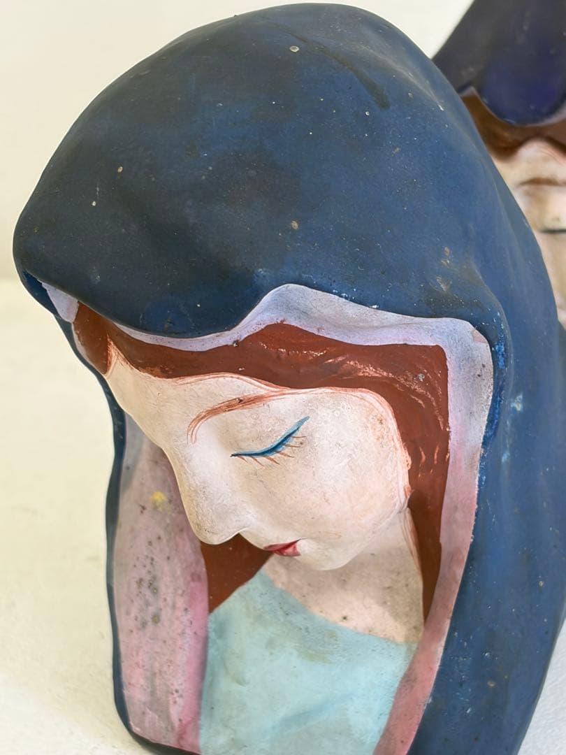 アンティーク　人形　土物　焼き物　姉妹　インテリア　骨董品　一対　オブジェ