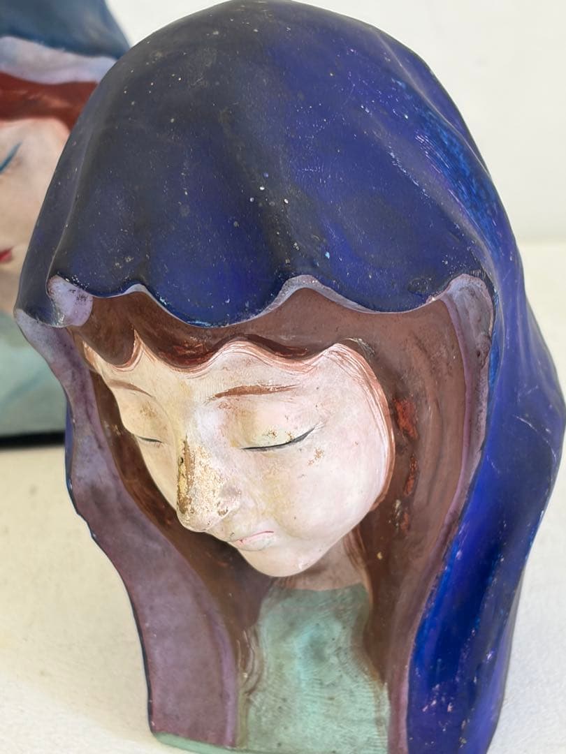 アンティーク　人形　土物　焼き物　姉妹　インテリア　骨董品　一対　オブジェ