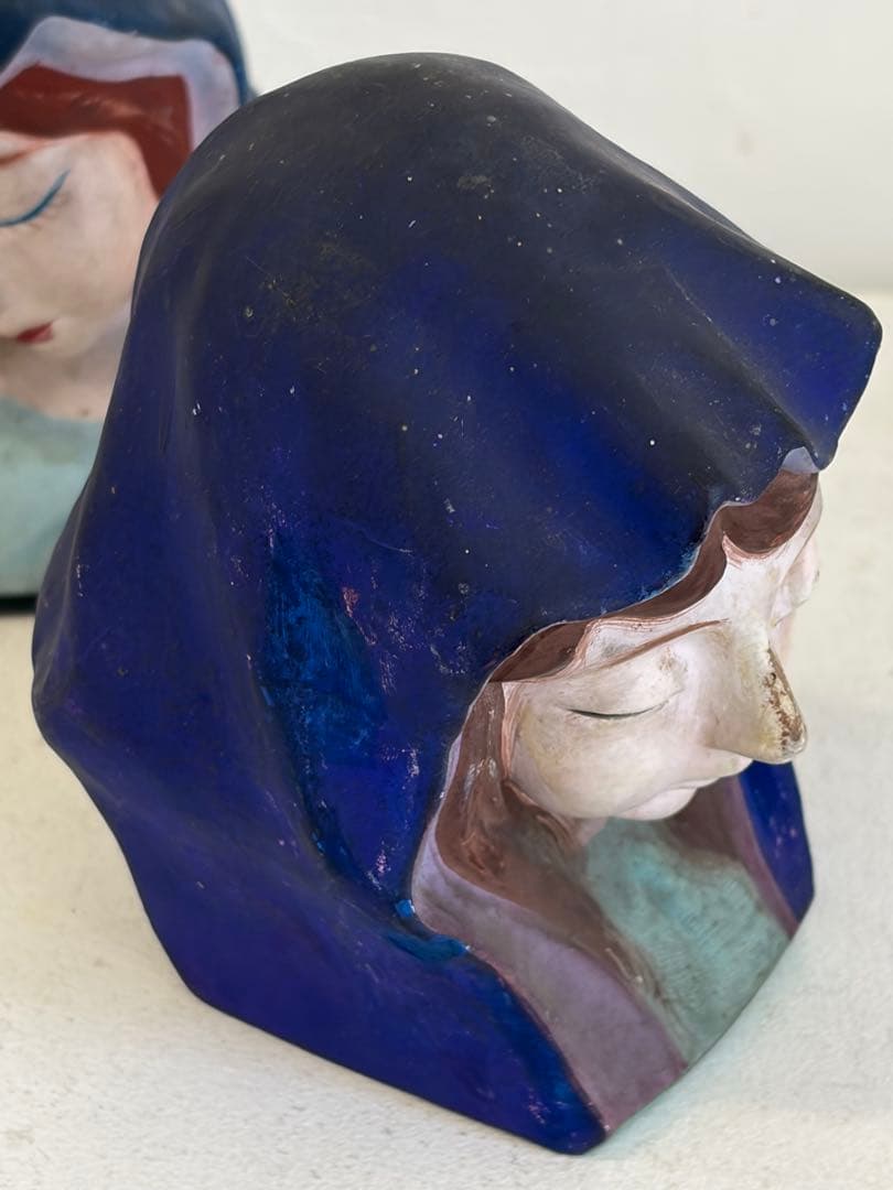 アンティーク　人形　土物　焼き物　姉妹　インテリア　骨董品　一対　オブジェ