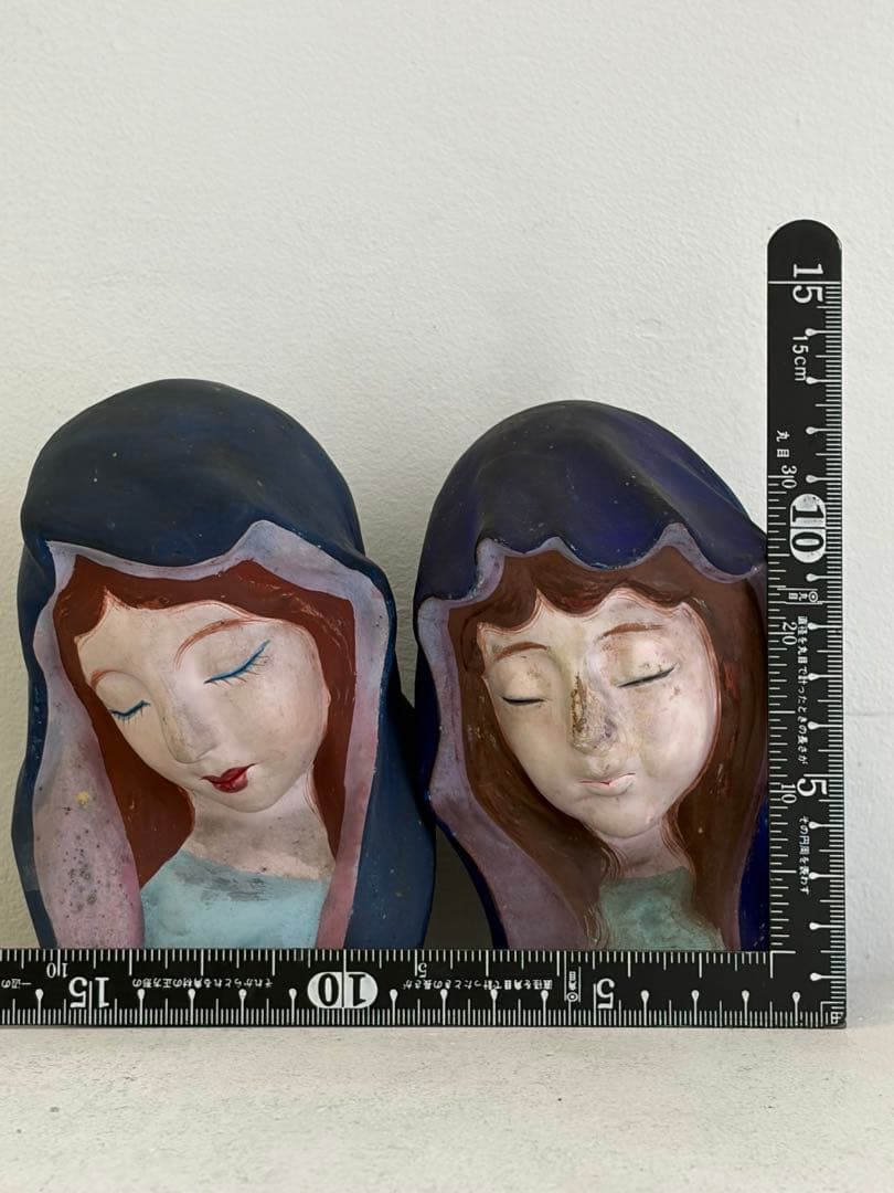 アンティーク　人形　土物　焼き物　姉妹　インテリア　骨董品　一対　オブジェ