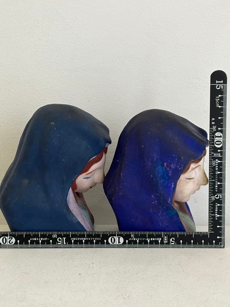 アンティーク　人形　土物　焼き物　姉妹　インテリア　骨董品　一対　オブジェ