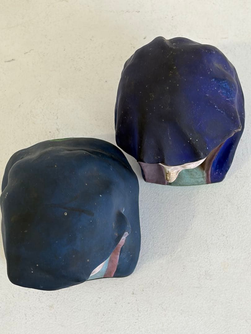 アンティーク　人形　土物　焼き物　姉妹　インテリア　骨董品　一対　オブジェ