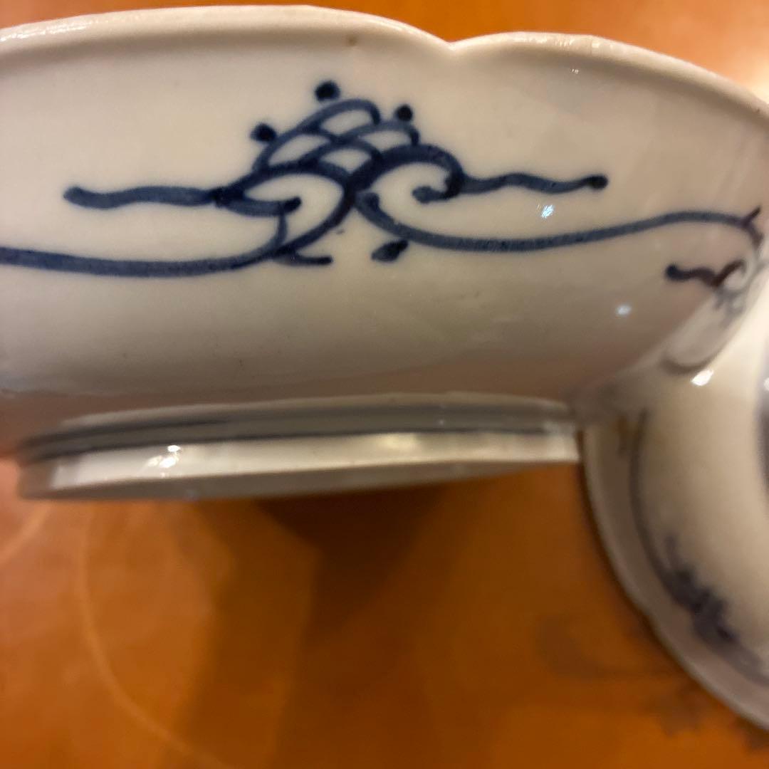 古伊万里　花　七寸　19.5センチ 2客
