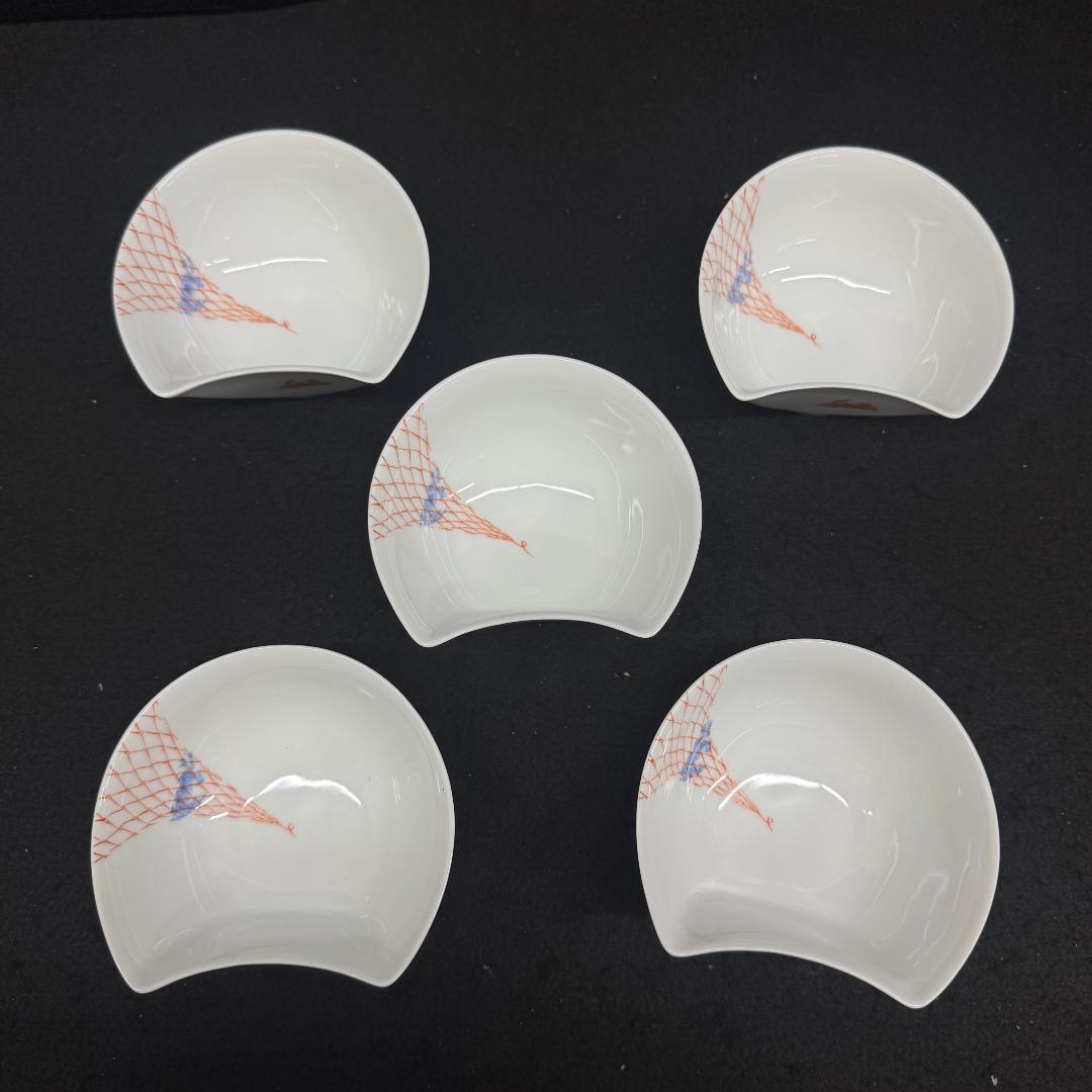 深川製磁 百年庵 蟹錦網目小鉢 共箱