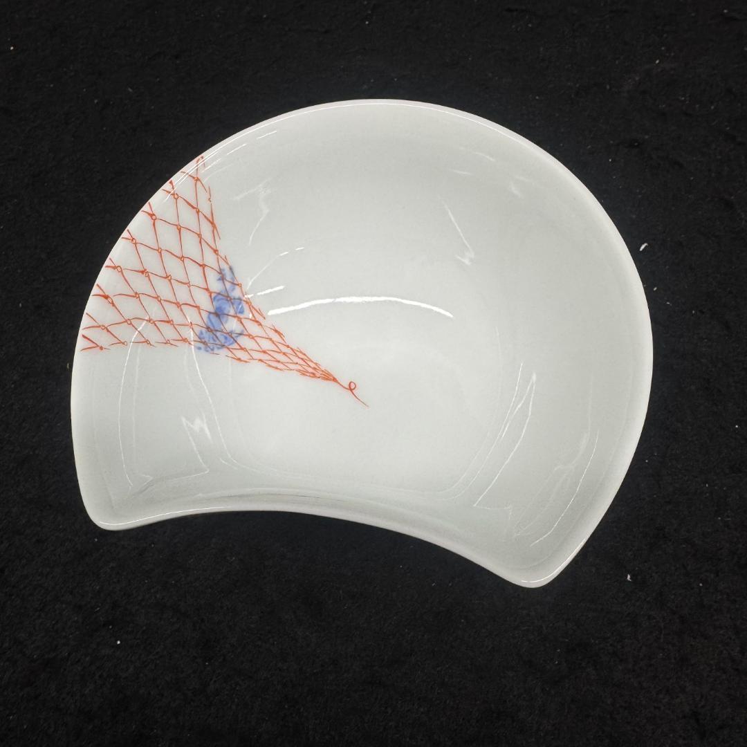 深川製磁 百年庵 蟹錦網目小鉢 共箱