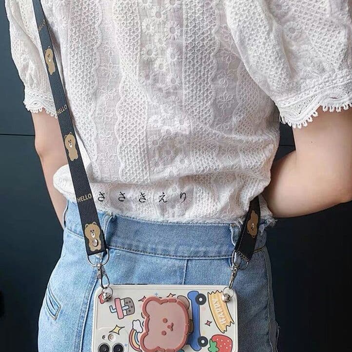 アップル12ハンドケース斜め掛け紐IPhone11promax可愛いI