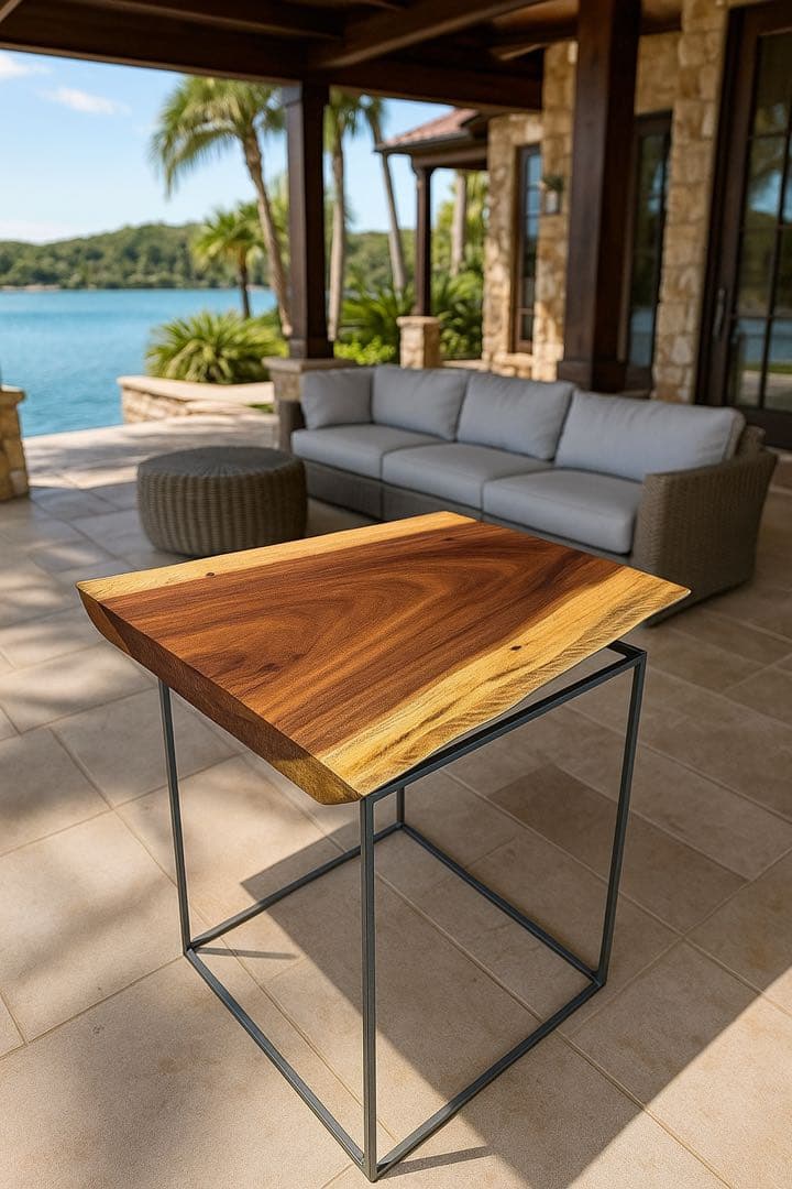 【送料無料】モンキーポッド　一枚板　無垢材　コーヒーテーブル　ソファーテーブル