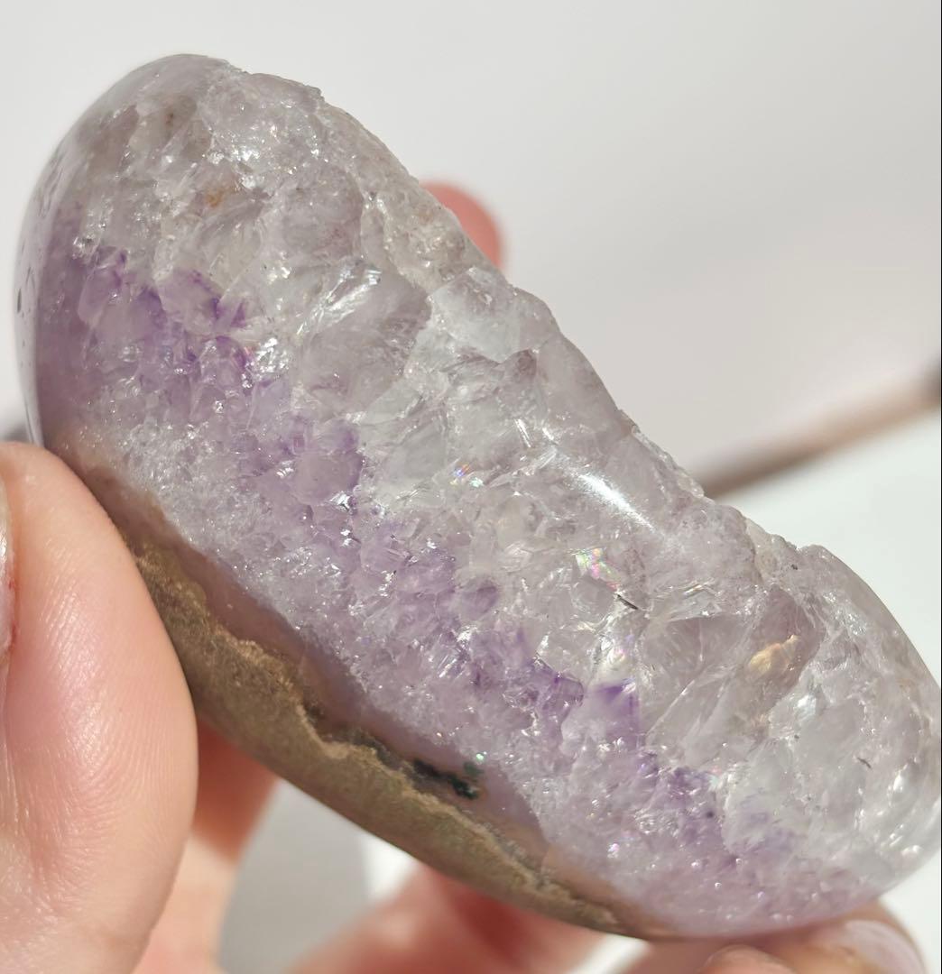 《✰高品質✰二回結晶》ドゥルージー　アメジスト　クラスター　台座付き