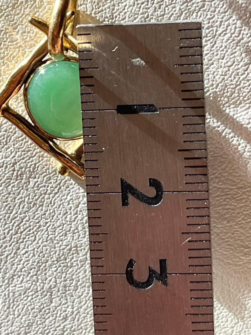 Ｋ１８天然石翡翠ペンダントトップ&イアリング　アトリエ「之」